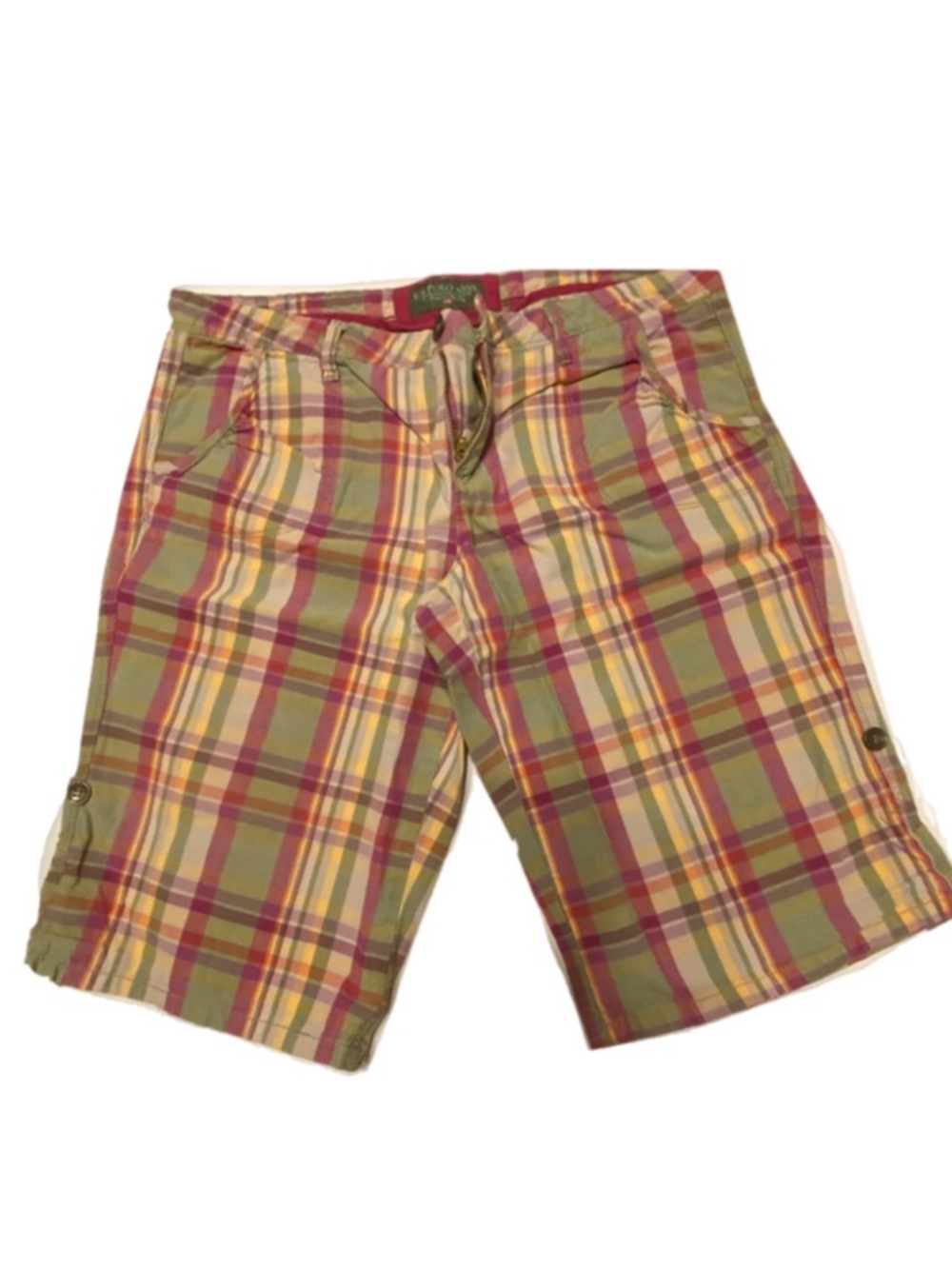 U.S. Polo Assn Pink and Green Plaid Shorts Women’s 11/12